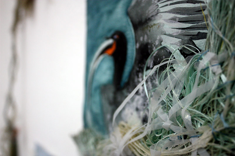Lee Lee - mixed media artwork of plastic pollution & the impacts on the marine food web