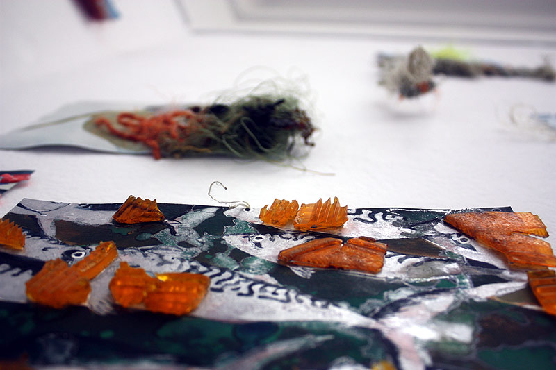 Lee Lee - mixed media artwork of plastic pollution & the impacts on the marine food web