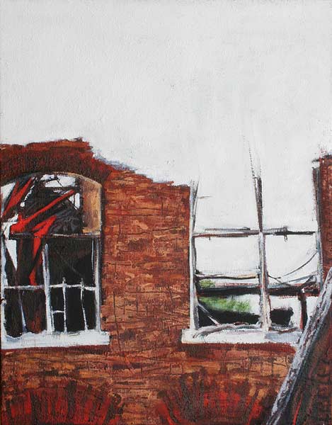 Oil painting by Lee Lee - lintheads - oil on burlap - South Carolina