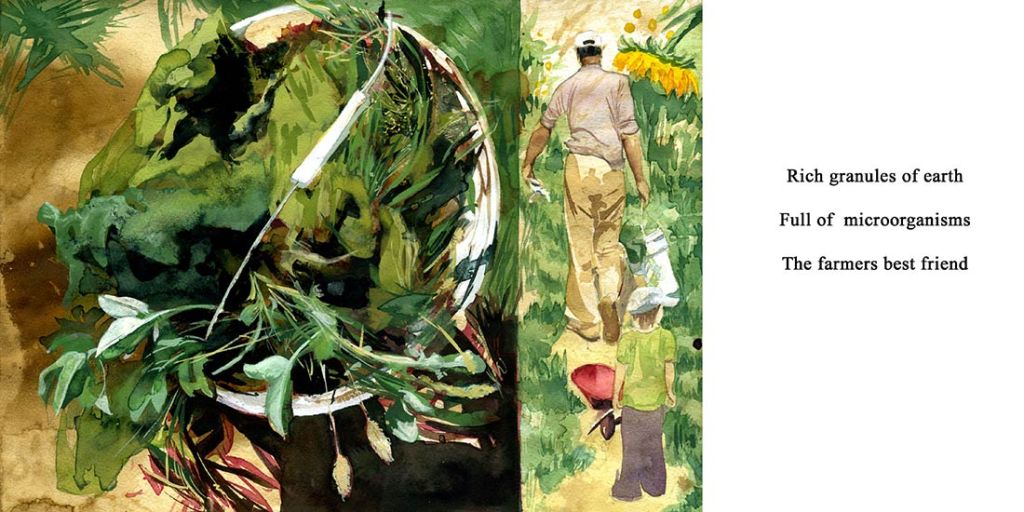 Acequia: watercolor and poetry - a multi-generational collaboration that follows the story of a year in Grandpa's garden by Lee Lee, Thatcher Gray & Peter Thatcher Leonard