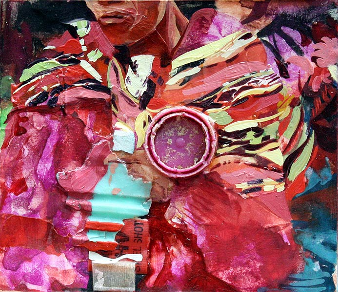 A Mayan mother refreshes herself with coke in a plastic bottle at the weekly market. - mixed media artwork by Lee Lee