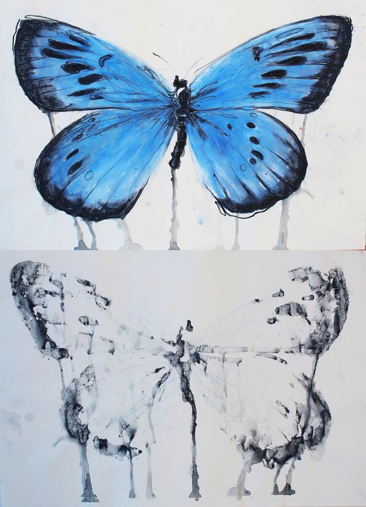Lee Lee - endemic butterflies to la Huerta, Spain watercolor created at AADK in Blanca